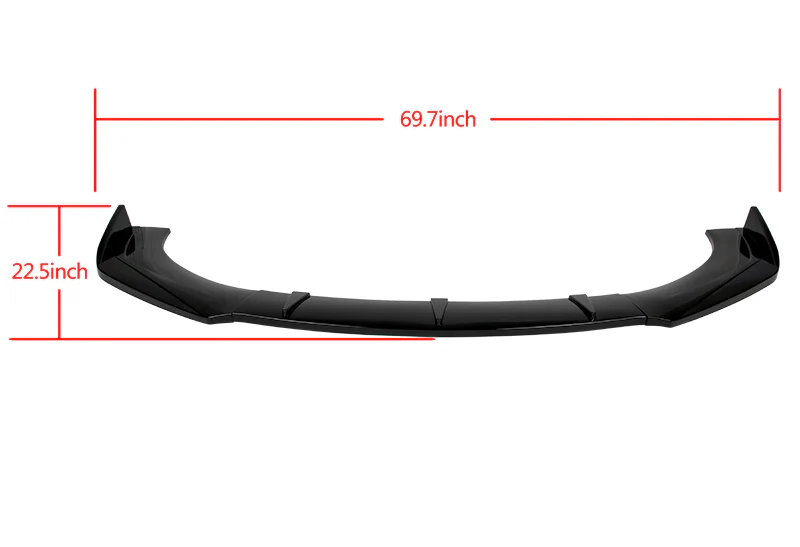 Universal Painted Black Front Bumper Protector Body Kit Splitter Spoiler Lip 3-PCS - Image 6