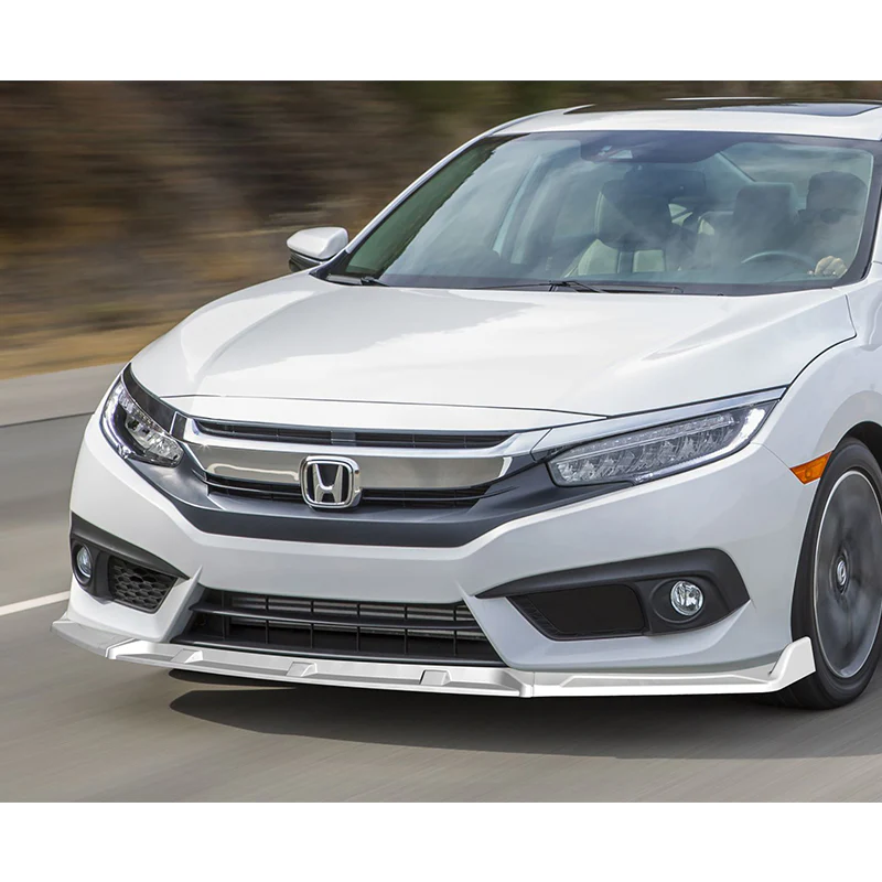 Universal Painted White Configurable of up 3-Different Style Front Bumper Body Splitter Spoiler Lip 4PCS - Image 7