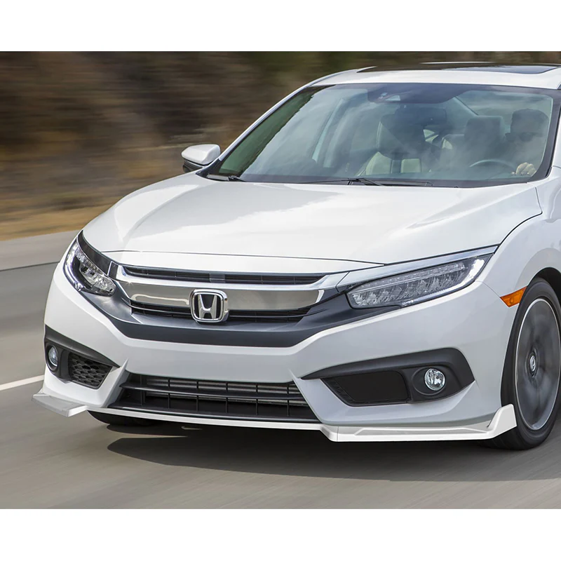 Universal Painted White Configurable of up 3-Different Style Front Bumper Body Splitter Spoiler Lip 4PCS - Image 8