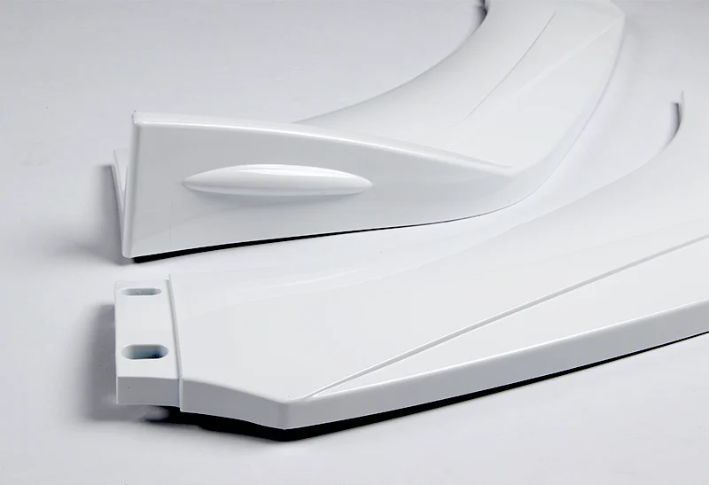 Universal Painted White Front Bumper Protector Body Kit Splitter Spoiler Lip 3-PCS - Image 2