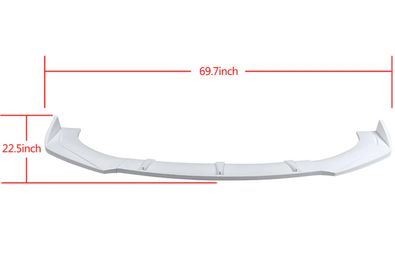 Universal Painted White Front Bumper Protector Body Kit Splitter Spoiler Lip 3-PCS - Image 6