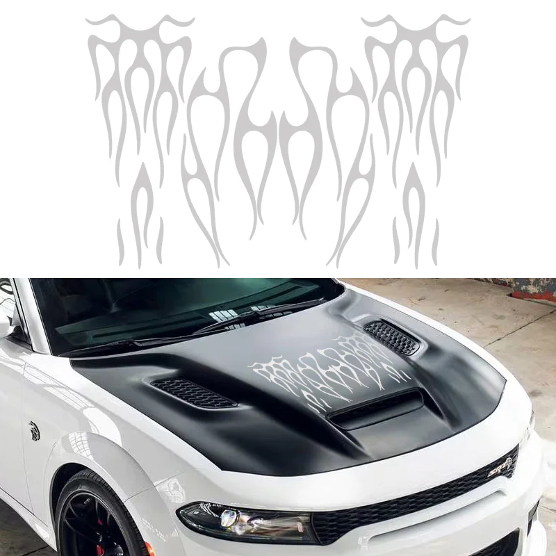 Universal Stripes Flame Style Car Sticker Graphics Decal Body Side Skirt Decor - Image 4