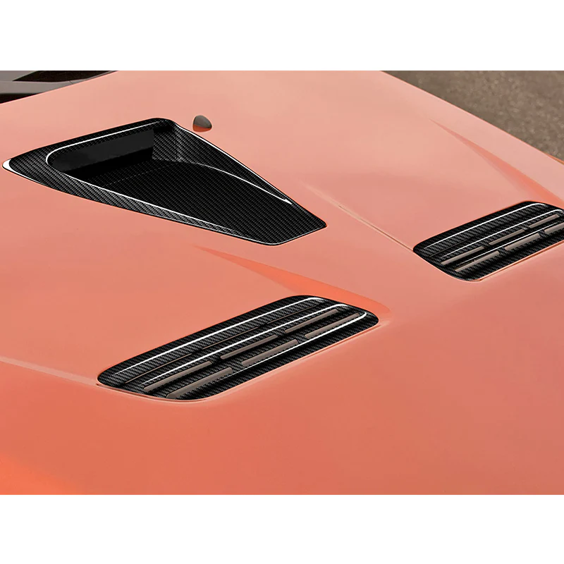 V-Style For 2008 - 2015 Mitsubishi Lancer Evolution 10 / Ralliart Real Carbon Fiber Air Intake Bonnet Hood Vents - Image 8