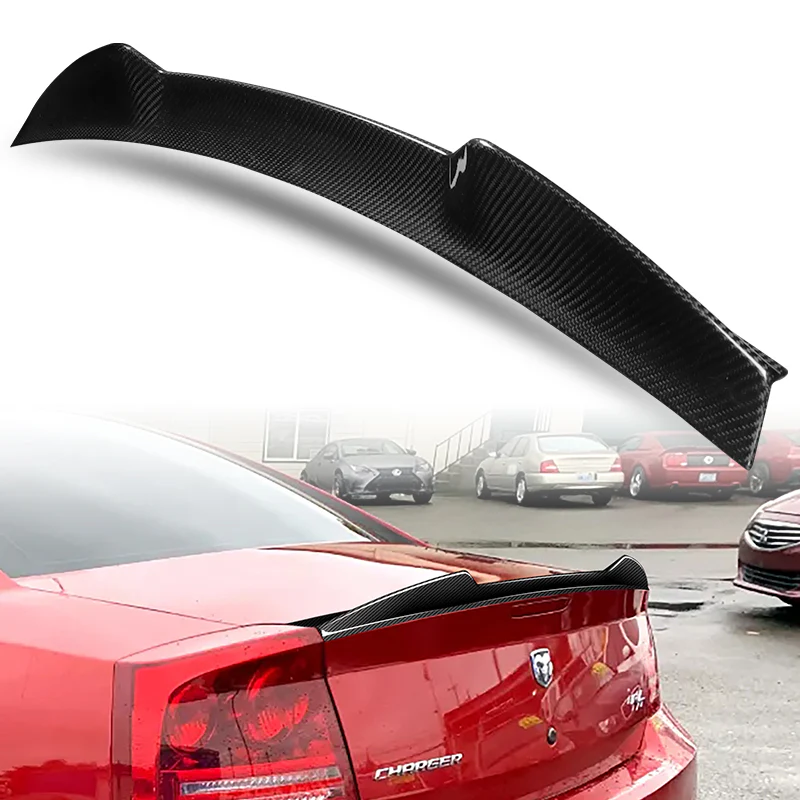 V-Style Rear Trunk Lip Duckbill Spoiler Wing For 2006-2010 Dodge Charger -Real Carbon Fiber - Image 6