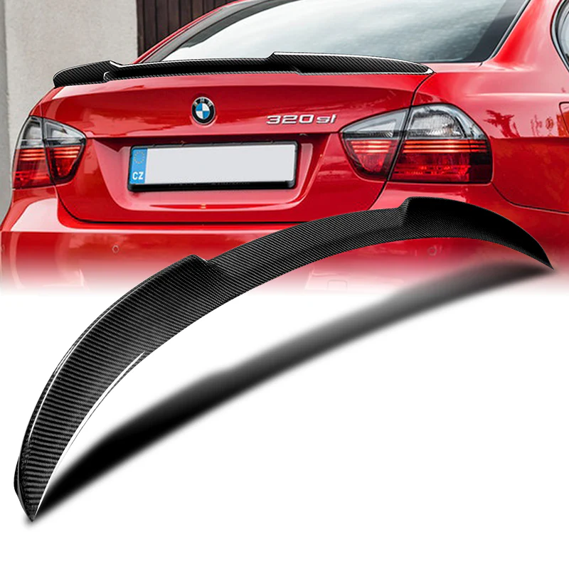 V-Style Rear Trunk Lip Duckbill Spoiler Wing For 2006-2011 BMW 3-Series E90 4-DR / Sedan -Real Carbon Fiber - Image 6