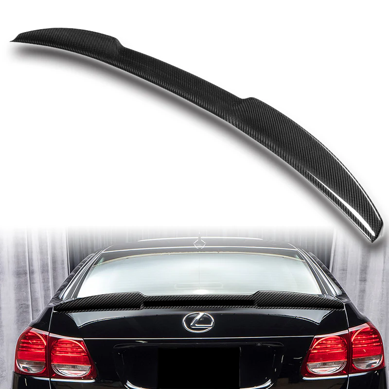 V-Style Rear Trunk Lip Duckbill Spoiler Wing For 2006-2011 Lexus GS-Series -Real Carbon Fiber - Image 5