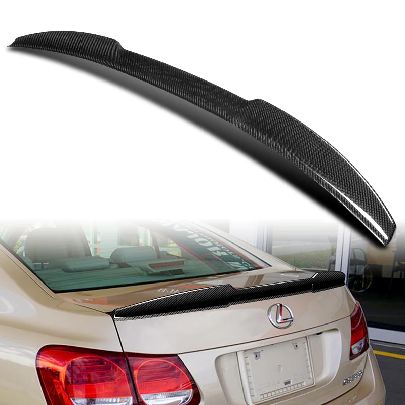 V-Style Rear Trunk Lip Duckbill Spoiler Wing For 2006-2011 Lexus GS-Series -Real Carbon Fiber - Image 6