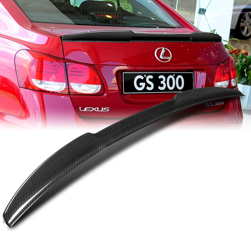 V-Style Rear Trunk Lip Duckbill Spoiler Wing For 2006-2011 Lexus GS-Series -Real Carbon Fiber - Image 7