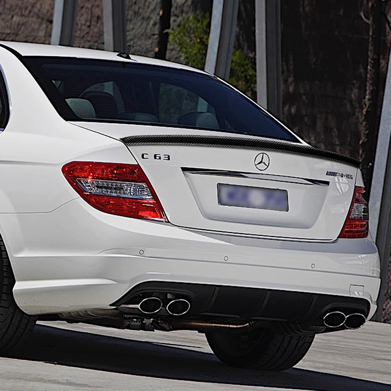 V-Style Rear Trunk Lip Duckbill Spoiler Wing For 2008-2014 Mercedes-Benz C-Class W204 -Real Carbon Fiber - Image 5