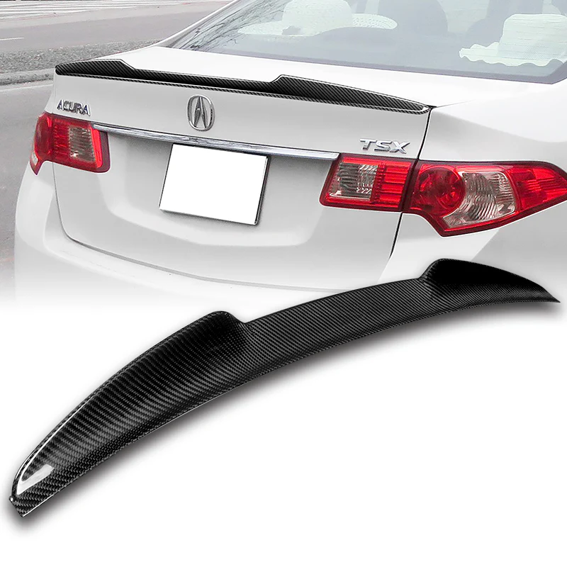 V-Style Rear Trunk Lip Duckbill Spoiler Wing For 2009-2014 Acura TSX 4-DR / Sedan -Real Carbon Fiber - Image 7