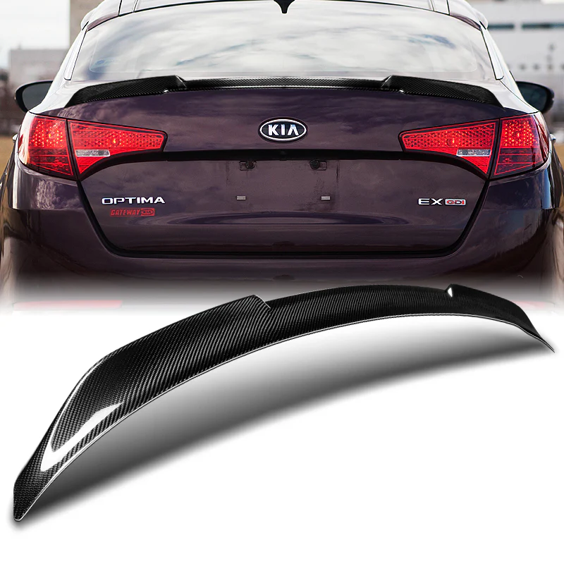 V-Style Rear Trunk Lip Duckbill Spoiler Wing For 2011-2013 Kia Optima K5 -Real Carbon Fiber - Image 6