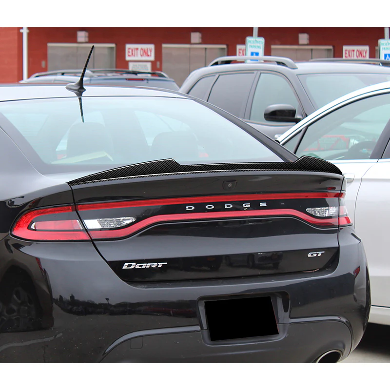 V-Style Rear Trunk Lip Duckbill Spoiler Wing For 2013-2016 Dodge Dart Sedan -Real Carbon Fiber - Image 7