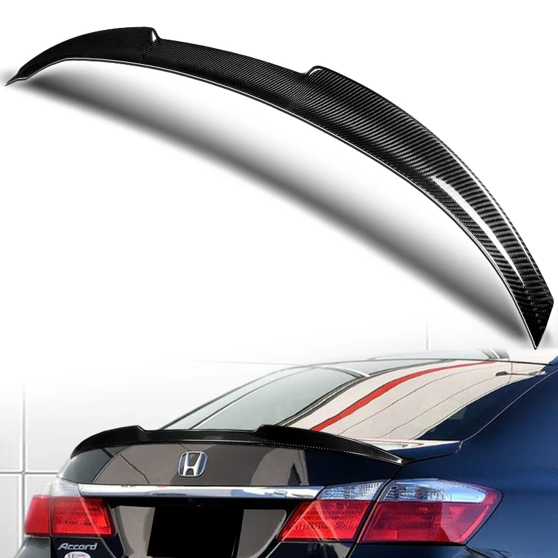 V-Style Rear Trunk Lip Duckbill Spoiler Wing For 2013-2017 Honda Accord 4-DR / Sedan -Real Carbon Fiber - Image 5