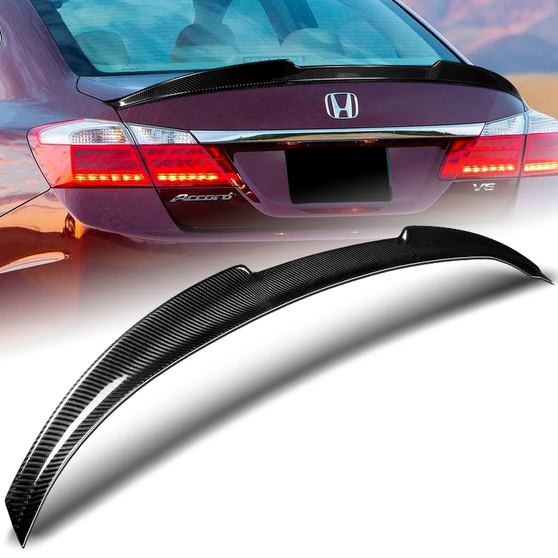 V-Style Rear Trunk Lip Duckbill Spoiler Wing For 2013-2017 Honda Accord 4-DR / Sedan -Real Carbon Fiber - Image 7
