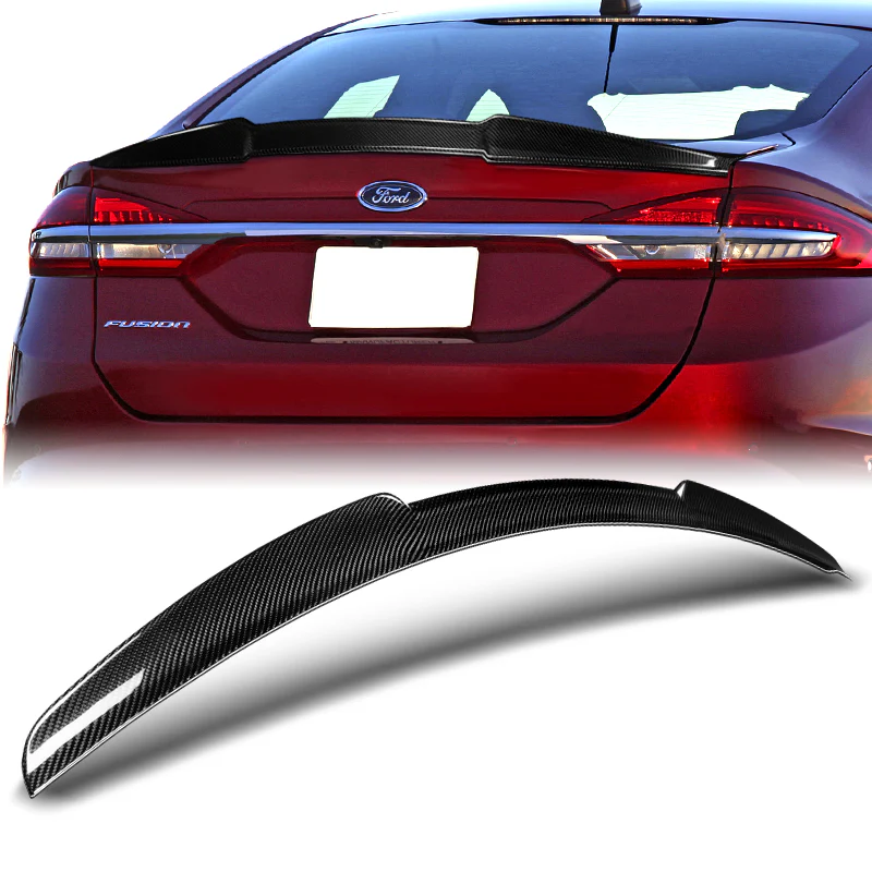 V-Style Rear Trunk Lip Duckbill Spoiler Wing For 2013-2020 Ford Fusion / Mondeo Sedan -Real Carbon Fiber - Image 5