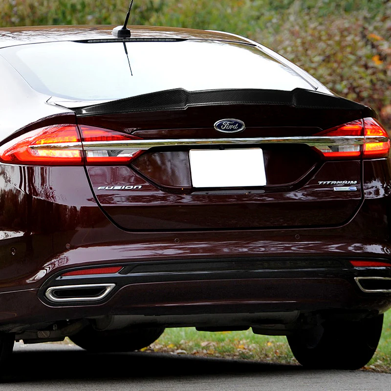 V-Style Rear Trunk Lip Duckbill Spoiler Wing For 2013-2020 Ford Fusion / Mondeo Sedan -Real Carbon Fiber - Image 7