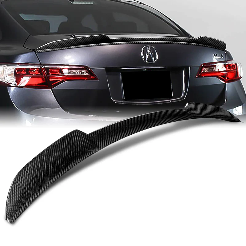 V-Style Rear Trunk Lip Duckbill Spoiler Wing For 2013-2018 Acura ILX 4-DR / Sedan -Real Carbon Fiber - Image 6