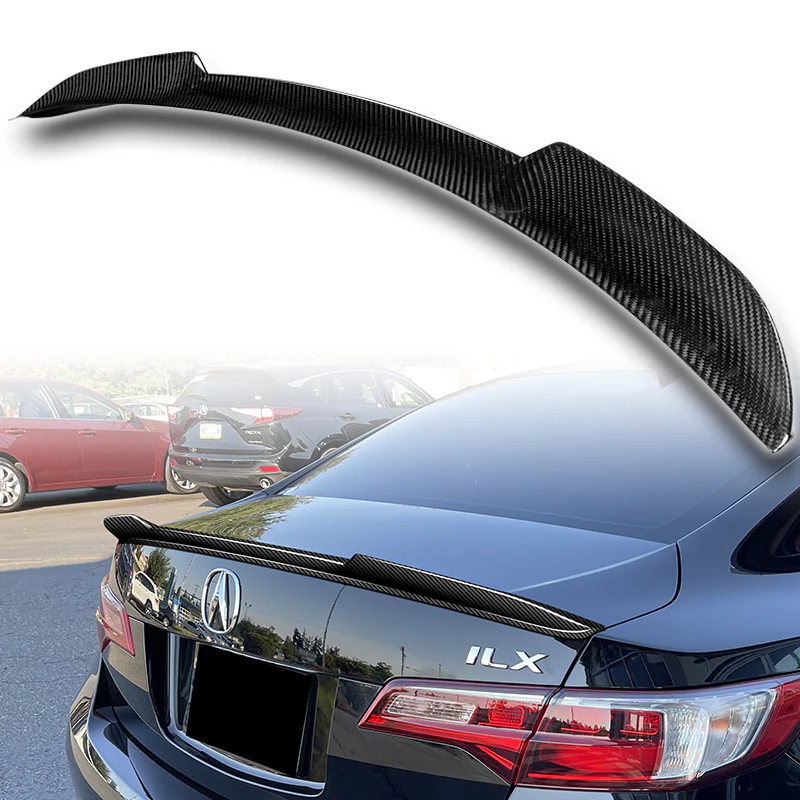 V-Style Rear Trunk Lip Duckbill Spoiler Wing For 2013-2018 Acura ILX 4-DR / Sedan -Real Carbon Fiber - Image 7
