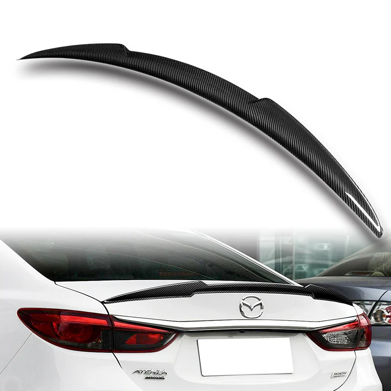V-Style Rear Trunk Lip Duckbill Spoiler Wing For 2014-2017 Mazda 6 -Real Carbon Fiber - Image 5