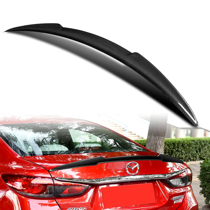 V-Style Rear Trunk Lip Duckbill Spoiler Wing For 2014-2017 Mazda 6 -Real Carbon Fiber - Image 6