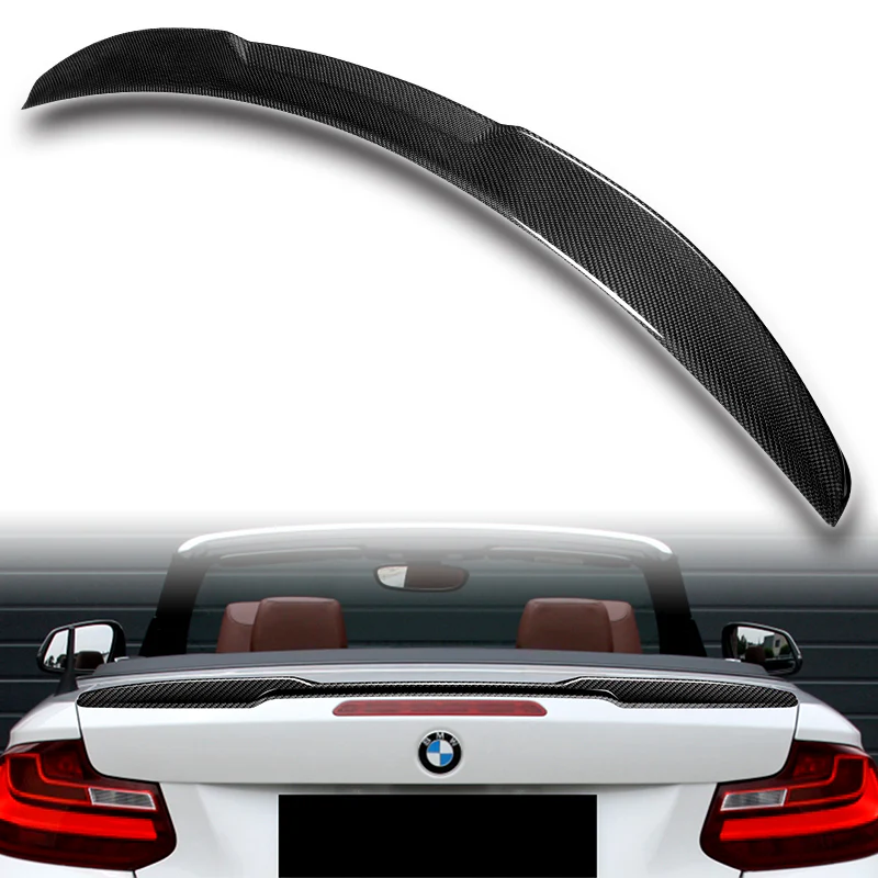 V-Style Rear Trunk Lip Duckbill Spoiler Wing For 2015-2021 BMW F23 2-Series Convertible -Real Carbon Fiber - Image 5