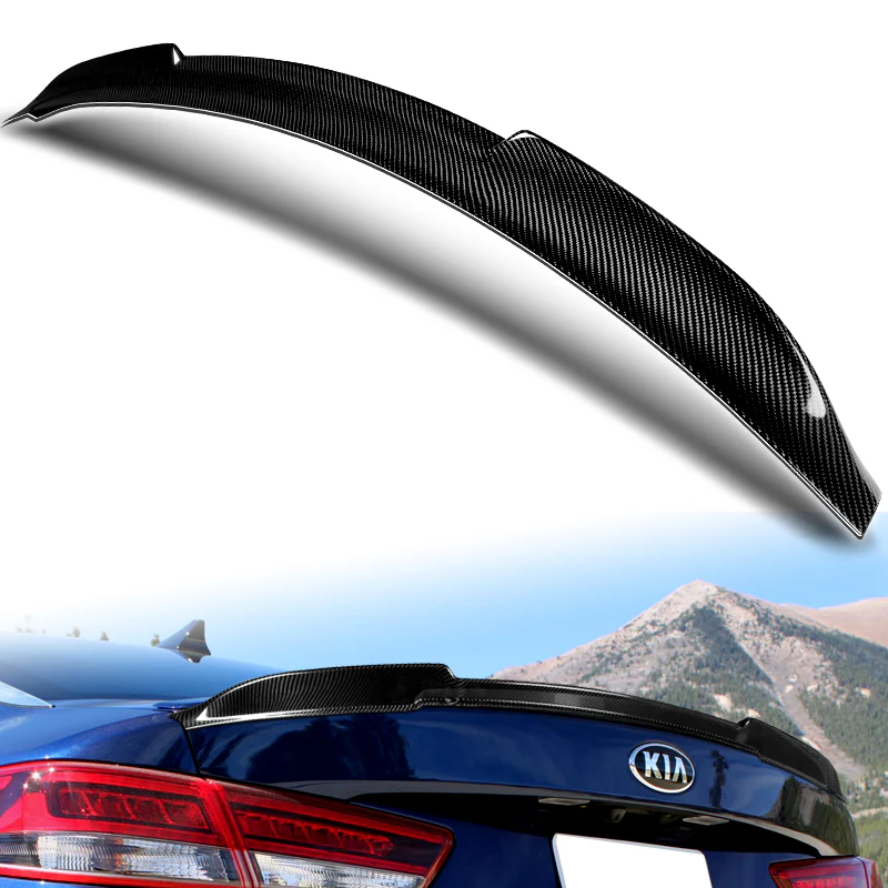 V-Style Rear Trunk Lip Duckbill Spoiler Wing For 2016-2020 Kia Optima K5 -Real Carbon Fiber - Image 5
