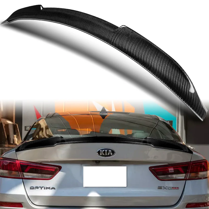 V-Style Rear Trunk Lip Duckbill Spoiler Wing For 2016-2020 Kia Optima K5 -Real Carbon Fiber - Image 6