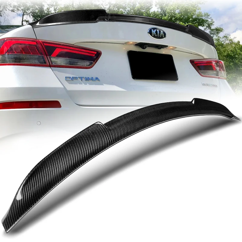 V-Style Rear Trunk Lip Duckbill Spoiler Wing For 2016-2020 Kia Optima K5 -Real Carbon Fiber - Image 7