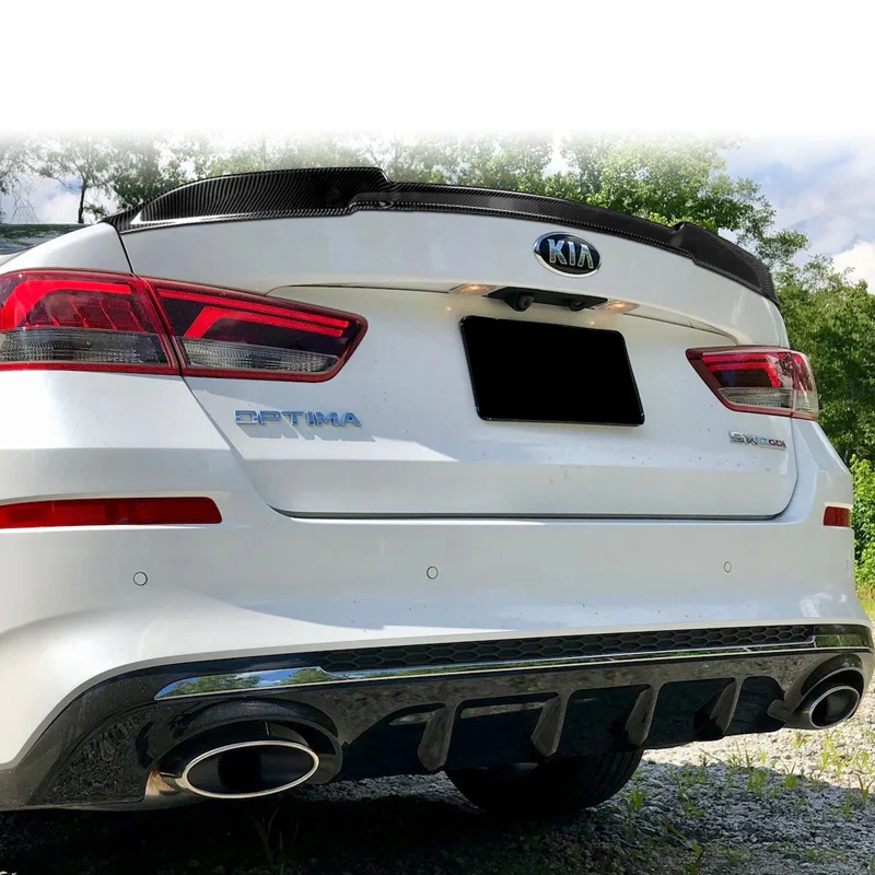 V-Style Rear Trunk Lip Duckbill Spoiler Wing For 2016-2020 Kia Optima K5 -Real Carbon Fiber - Image 8