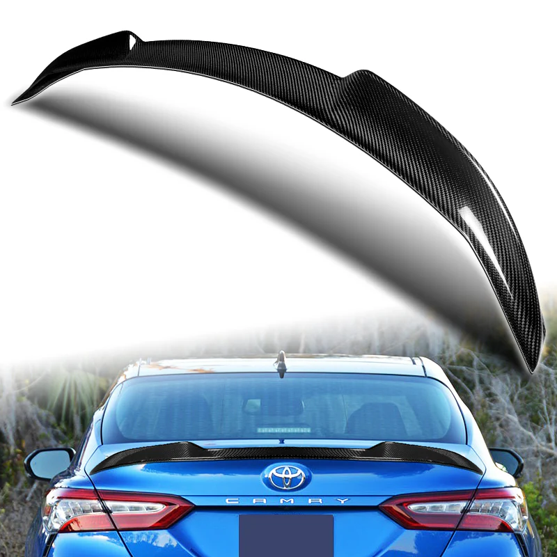 V-Style Rear Trunk Lip Duckbill Spoiler Wing For 2018-2024 Toyota Camry XLE XSE SE -Real Carbon Fiber - Image 5