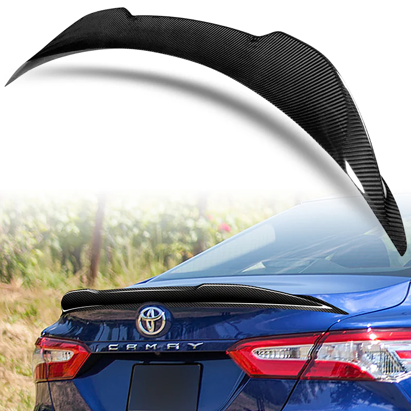 V-Style Rear Trunk Lip Duckbill Spoiler Wing For 2018-2024 Toyota Camry -Real Carbon Fiber - Image 5