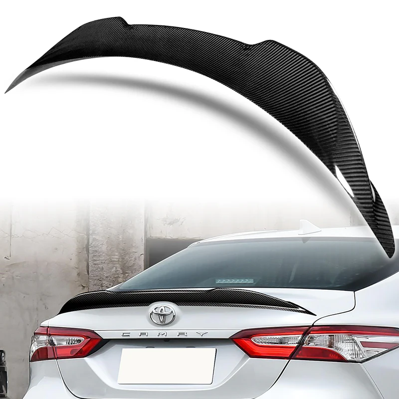 V-Style Rear Trunk Lip Duckbill Spoiler Wing For 2018-2024 Toyota Camry -Real Carbon Fiber - Image 7