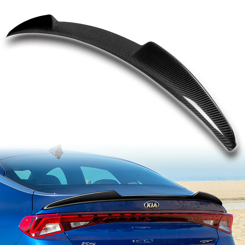 V-Style Rear Trunk Lip Duckbill Spoiler Wing For 2021-2024 Kia Optima K5 -Real Carbon Fiber - Image 5