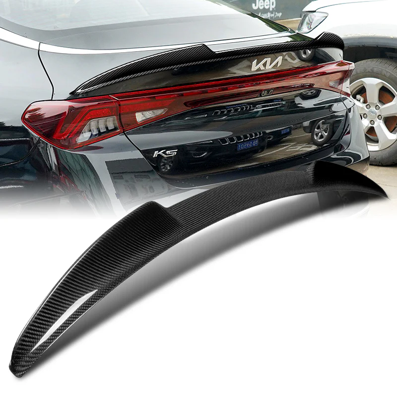 V-Style Rear Trunk Lip Duckbill Spoiler Wing For 2021-2024 Kia Optima K5 -Real Carbon Fiber - Image 7