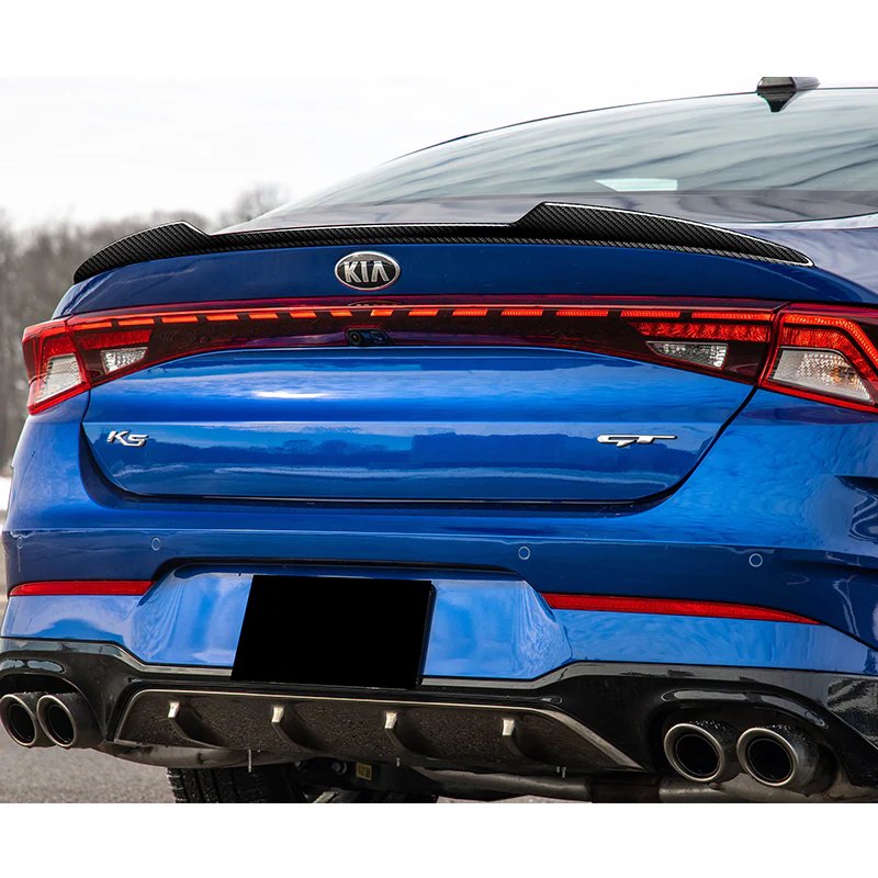 V-Style Rear Trunk Lip Duckbill Spoiler Wing For 2021-2024 Kia Optima K5 -Real Carbon Fiber - Image 8