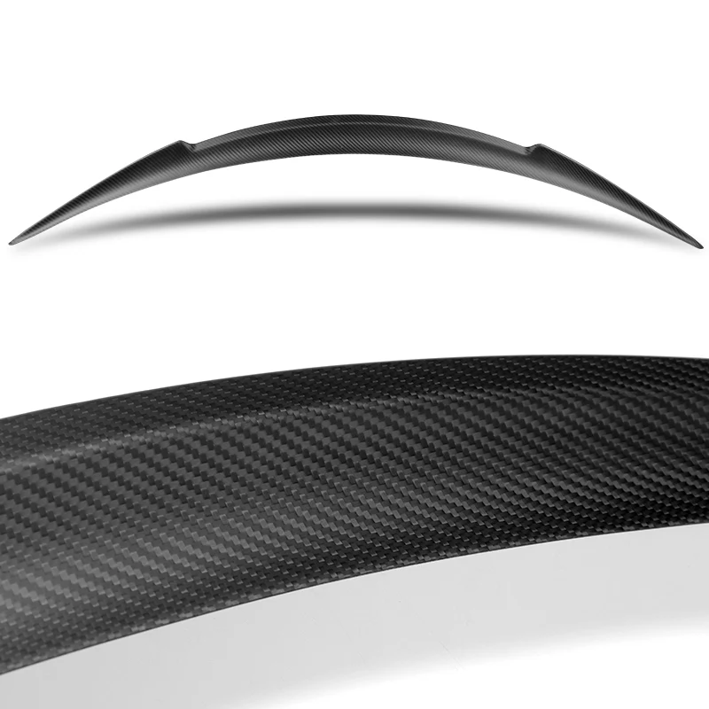 V-Style Rear Trunk Lip Spoiler Wing For 2012-2024 Tesla Model S -Matte Carbon Fiber - Image 2