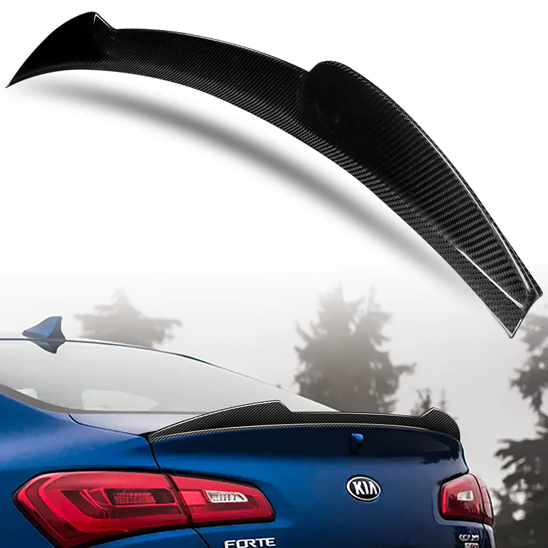 V-Style Rear Trunk Lip Spoiler Wing For 2014-2016 Kia Forte Koup Coupe 2-DR -Real Carbon Fiber - Image 5