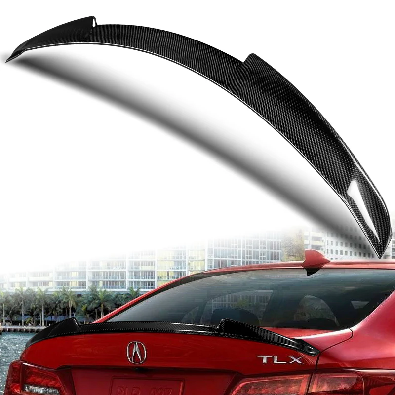 V-Style Rear Trunk Lip Spoiler Wing For 2015-2020 Acura TLX -Real Carbon Fiber - Image 5