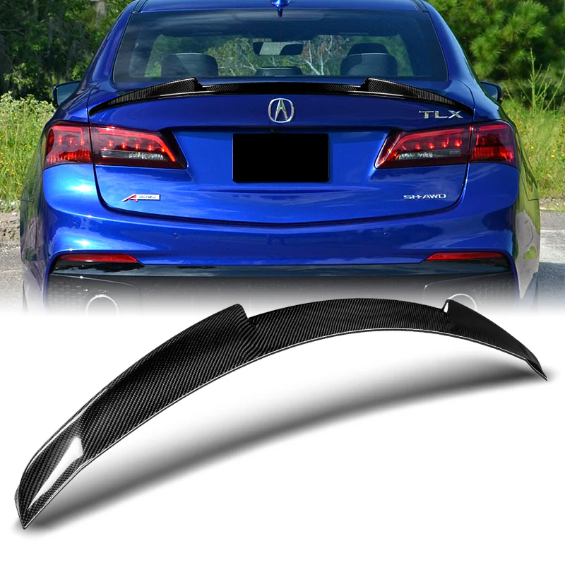 V-Style Rear Trunk Lip Spoiler Wing For 2015-2020 Acura TLX -Real Carbon Fiber - Image 6