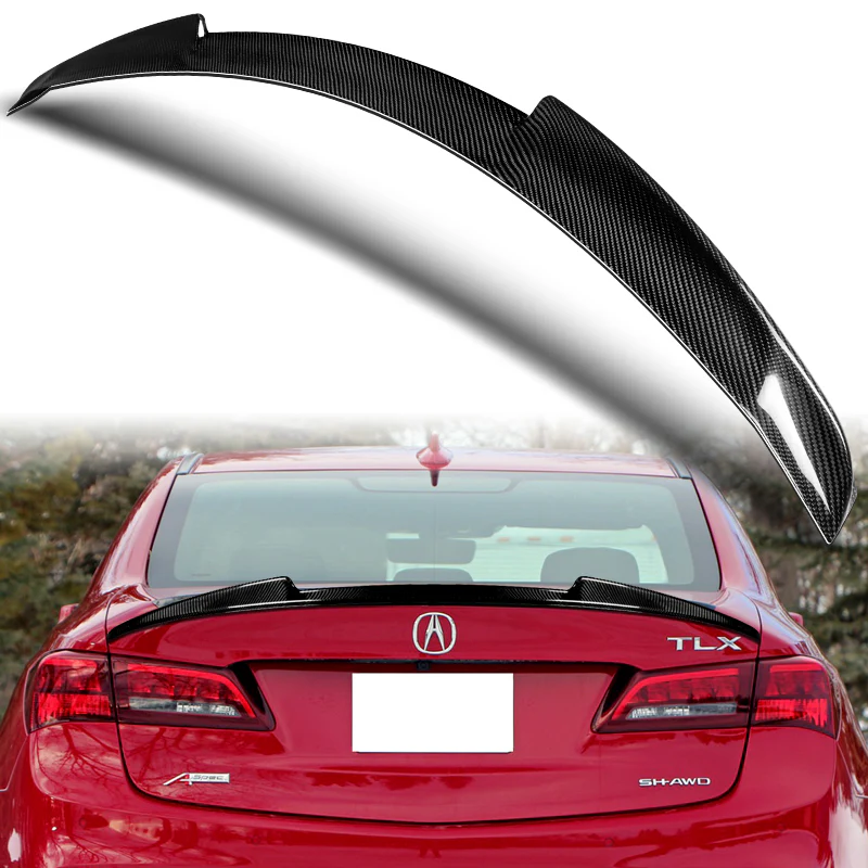 V-Style Rear Trunk Lip Spoiler Wing For 2015-2020 Acura TLX -Real Carbon Fiber - Image 7