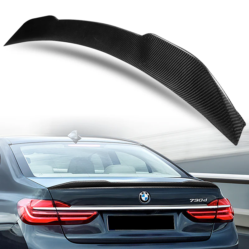 V-Style Rear Trunk Lip Spoiler Wing For 2016-2022 BMW 7-Series G11 G12 4-DR / Sedan -Real Carbon Fiber - Image 5