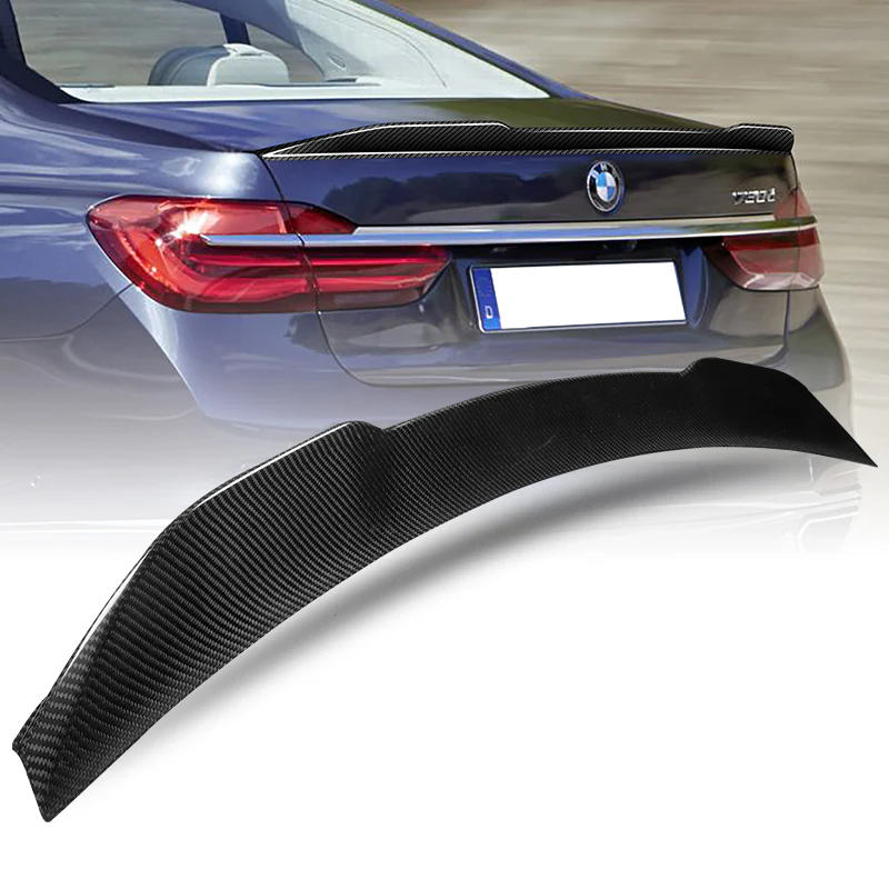 V-Style Rear Trunk Lip Spoiler Wing For 2016-2022 BMW 7-Series G11 G12 4-DR / Sedan -Real Carbon Fiber - Image 6