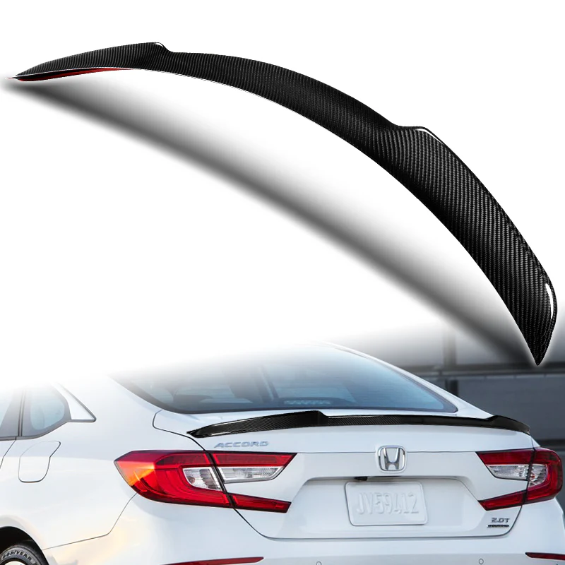 V-Style Rear Trunk Lip Spoiler Wing For 2018-2023 Honda Accord 4-DR / Sedan -Real Carbon Fiber - Image 5