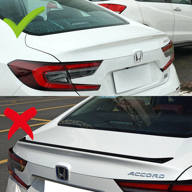 V-Style Rear Trunk Lip Spoiler Wing For 2018-2023 Honda Accord 4-DR / Sedan -Real Carbon Fiber - Image 8