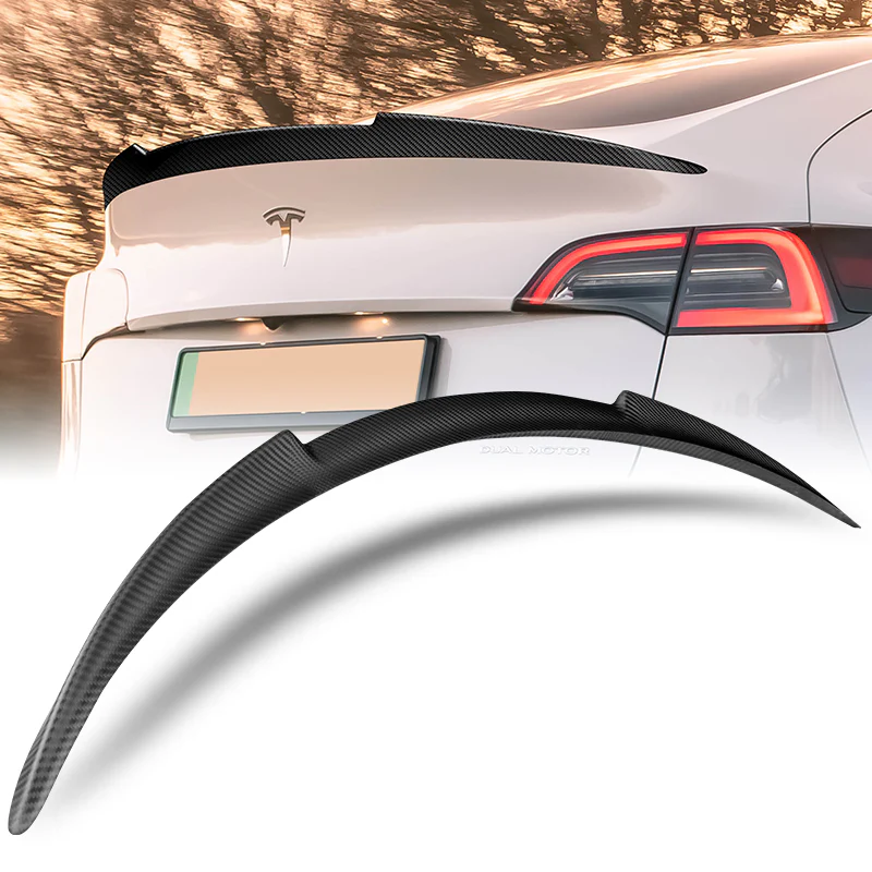 V-Style Rear Trunk Lip Spoiler Wing For 2020-2024 Tesla Model Y -Matte Carbon Fiber - Image 7