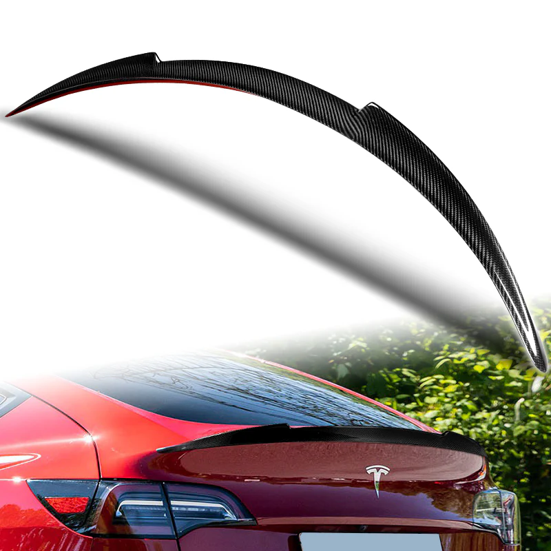 V-Style Rear Trunk Lip Spoiler Wing For 2020-2024 Tesla Model Y -Real Carbon Fiber - Image 5