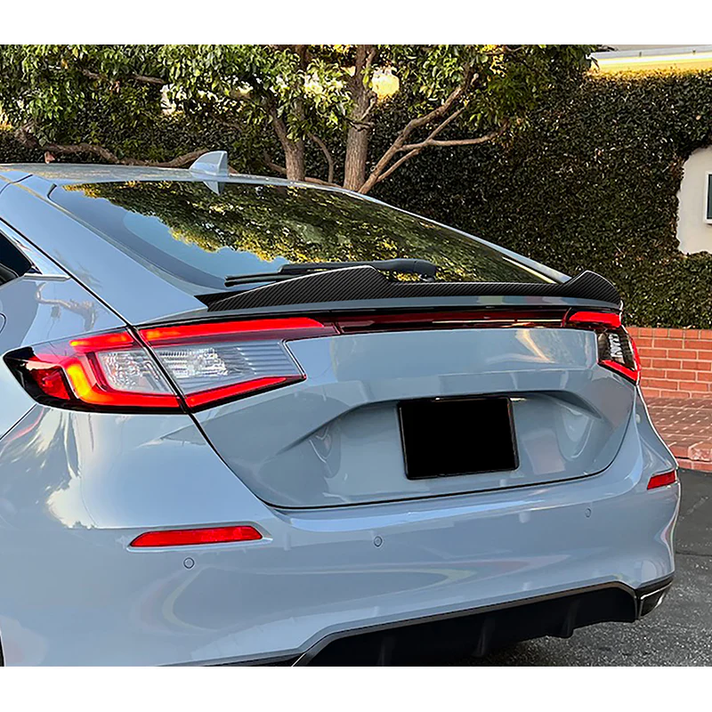 V-Style Rear Trunk Lip Spoiler Wing For 2022-2025 Honda Civic Hatchback -Real Carbon Fiber - Image 5