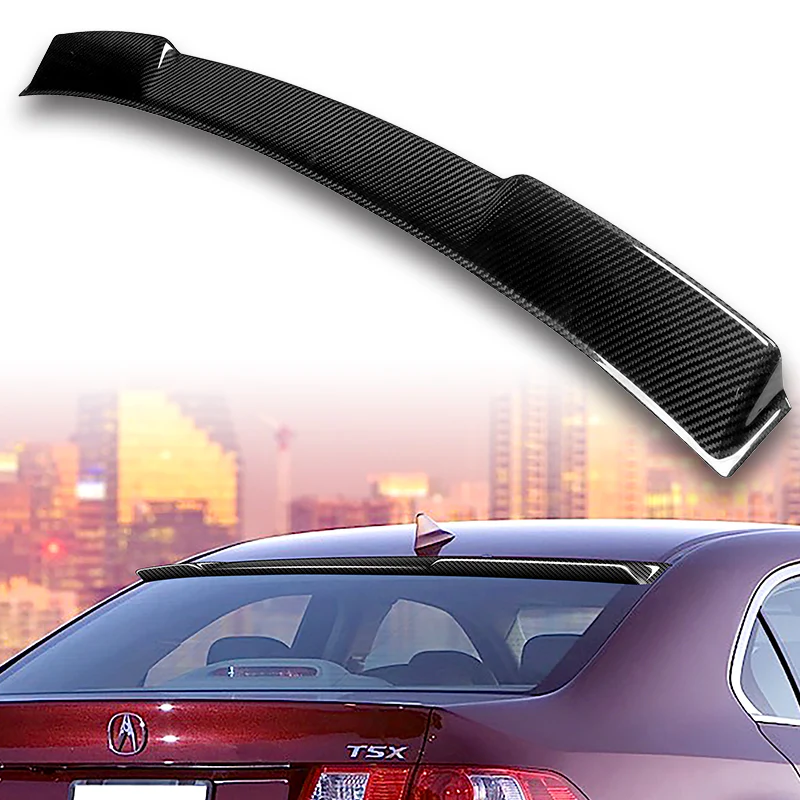 V-Style Rear Window Roof Visor Wing Spoiler For 2009 - 2014 Acura TSX -Real Carbon Fiber - Image 5