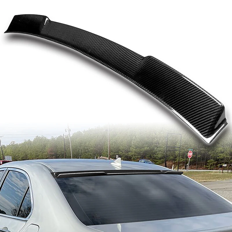 V-Style Rear Window Roof Visor Wing Spoiler For 2009 - 2014 Acura TSX -Real Carbon Fiber - Image 6