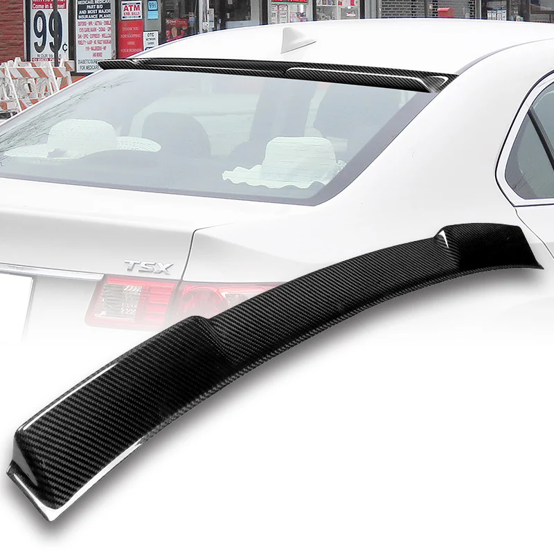 V-Style Rear Window Roof Visor Wing Spoiler For 2009 - 2014 Acura TSX -Real Carbon Fiber - Image 7